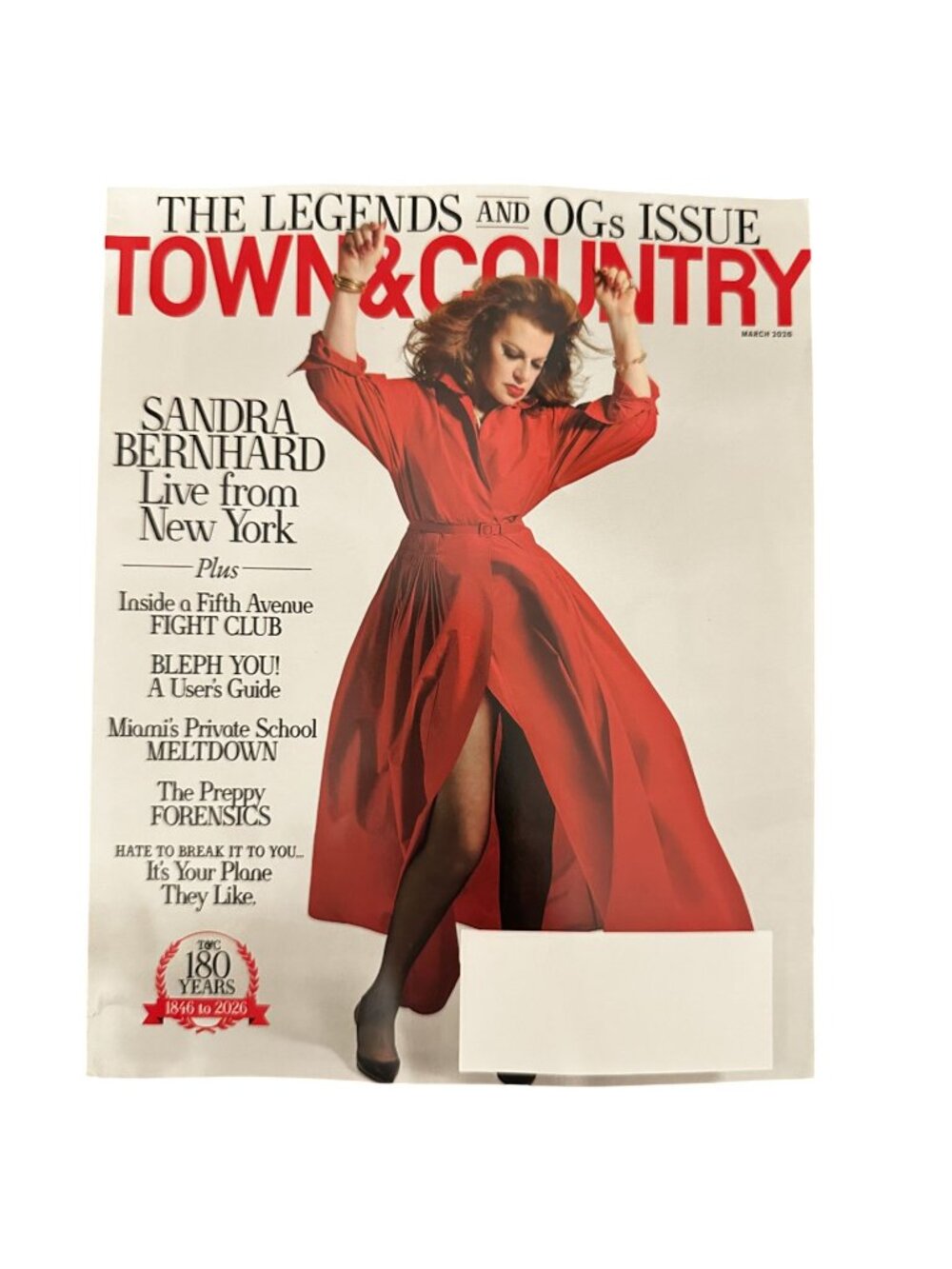 Town and Country Magazine March 2026 The Legends and the OGs Sandra Bernhard